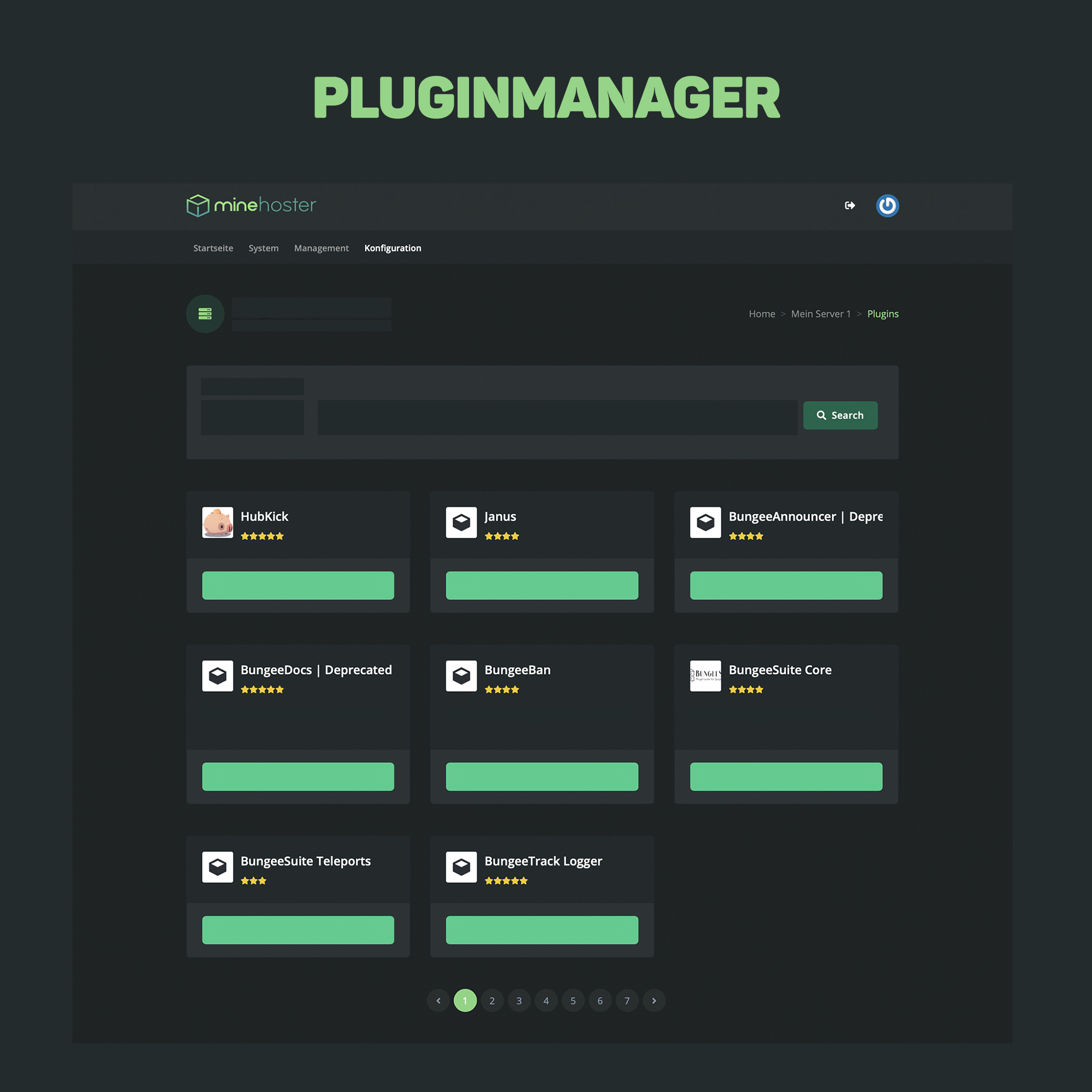 Plugin-Manager mit One-Click Installation im GamePanel